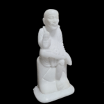 Pure White Italian Alabaster Sai Baba Ji Murti - Image 2