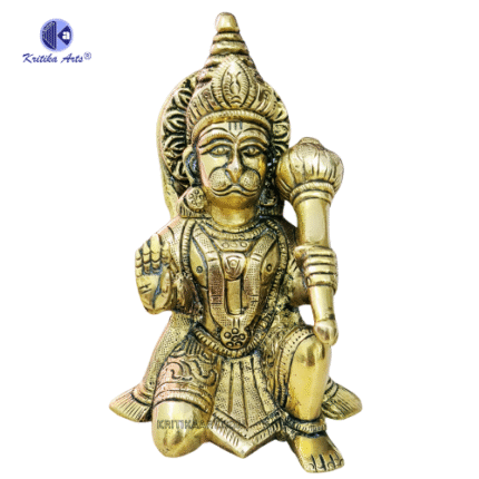 ,*Brass Sitting Hanuman Idol Super Fine Quality 5 Inc